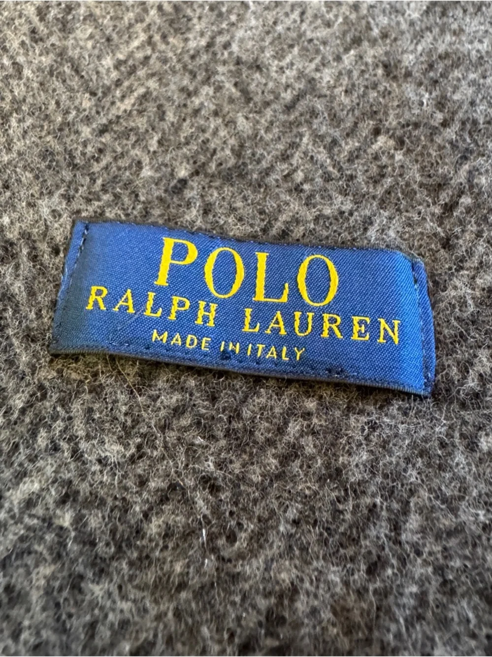 Polo Ralph Lauren Reversible Wool Tartan Plaid Scarf Gray White Made In Italy